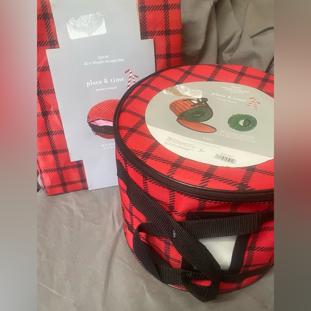 Christmas Holiday Wreath & Lighting Storage Bags